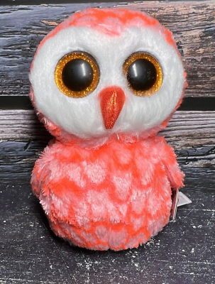 #ad RETIRED TY BABY BEANIE BOOS CORA ORANGE AND WHITE BARN OWL BIRD 6quot; EXCLUSIVE NEW $58.46