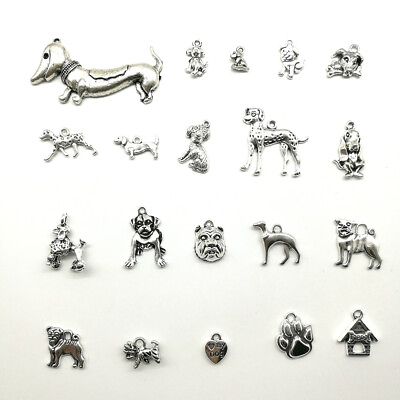 Lot Bundle Dog Antique Silver Jewelry Finding Charms Pendants Carfts DIY $1.20