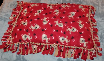 #ad #ad Handcrafted Warm Red Beige Fleece Puppy Dog Bed for Small Medium Dogs $24.95