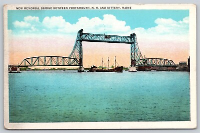 #ad Postcard ME Kittery NH Portsmouth New Memorial Bridge $6.76