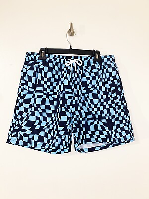 #ad Shein Men Blue Black NWOT Swim Trunks Size XL $13.00