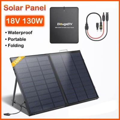 #ad 130W Portable Solar Panel Foldable Solar Charger for Generator Power Station RV C $60.99
