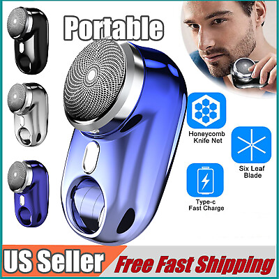 #ad Mini Portable Electric Razor for Men USB Rechargeable Shaver Beard Trimmer Gifts $9.59