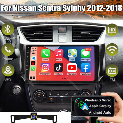 #ad Android 13 Car Stereo Radio Apple Carplay GPS For Nissan Sentra Sylphy 2012 2018 $110.87
