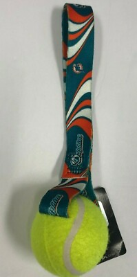 #ad Miami Dolphins NFL TENNIS BALL DOG TOY Tug Toss $9.95