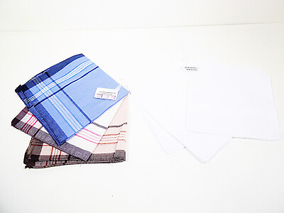 #ad Handkerchiefs Mens Womens 3 pack Plaid White Handkerchief Pocket Wiping Hankys $6.49