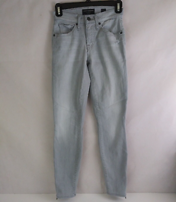 #ad Lucky Brand Mid Rise Skinny Ava Whiskered Distressed Ripped Gray Jeans Size 0 25 $15.99