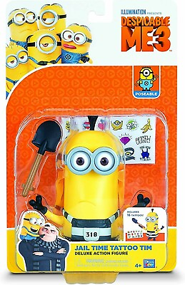 Despicable Me 3 Deluxe Action Figure Jail Time Tattoo Tim Minion Poseable $11.00