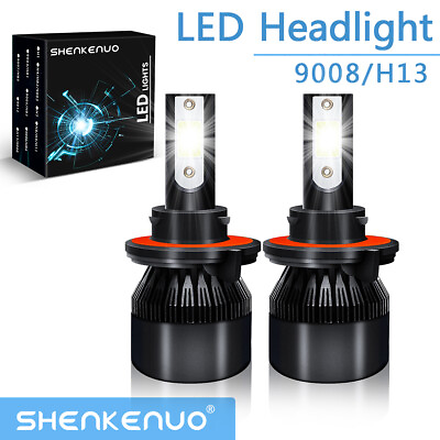 #ad H13 9008 LED Headlight Bulbs Kit 10000W 10000LM Hi Low Beam Super Bright White $19.33