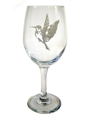 #ad Humming Bird Clear Wine Glass Free Personalized Engraving 18 oz Custom GIft $26.33
