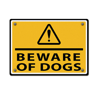 #ad Horizontal Metal Sign Beware of Dogs Caution Be Weatherproof Street Signage $61.99