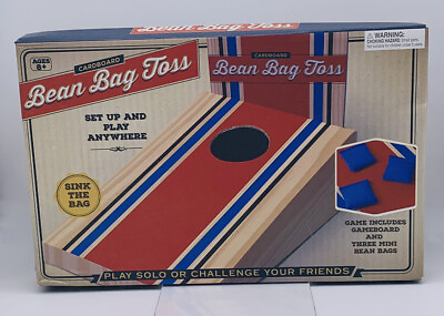 #ad Cardboard Bean Bag Toss Party Game Complete Set 3 Mini Bags Ages 8 New Open Box $14.99
