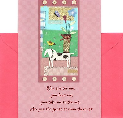 #ad Happy Mother#x27;s Day Mother To Pet Pets Dogs Cats Animals Hallmark Greeting Card $3.99