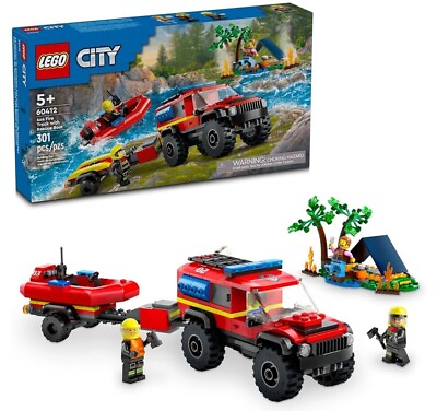 #ad #ad LEGO CITY: 4x4 Fire Truck with Rescue Boat 60412 Amazon Choice NEW $24.99