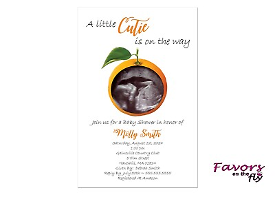 #ad A Little Cutie is on the way Personalized Invitation Ultrasound Baby Shower $9.99