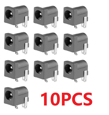 #ad 10pcs DC Power Jack Socket 2.1mm Barrel Type PCB Mount New $6.26