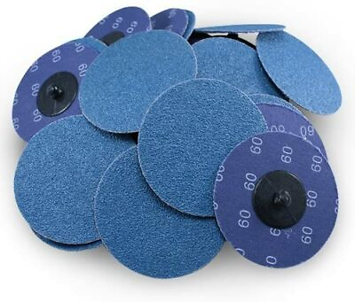 #ad 25Pcs 3 inch Zirconia Roll Lock Sanding Discs Grinding Pads 24 36 60 80 120 Grit $11.69