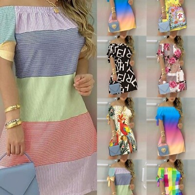 #ad Summer casual women#x27;s fashion casual short sleeved printed dress $15.96