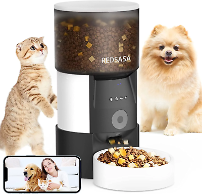 #ad 3L Automatic Pet Feeder with Camera Automatic Cat Dog Dispenser with 2 Way Audi $108.91