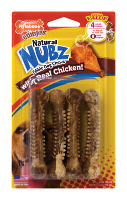 #ad Nylabone NEN201VP4W Nubz Natural Edible Chicken Flavor Chews Small for Dogs $15.35