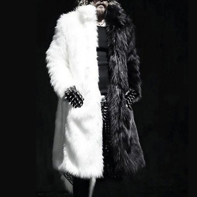 #ad Fur Jacket Black amp; White M L Cruella Deville Halloween Costume USA Anime Men $129.99