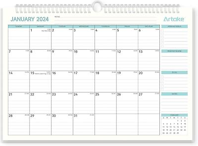 #ad Calendar 2024 2025 Large Wall Calendar 18 Monthly Teal $11.99