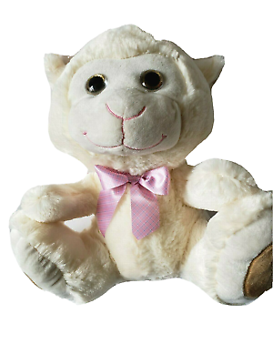 #ad Easter Lamb 18quot; Large Plush Cream Color Sitting 16quot; Wide Embroidered Face Age 3 $25.00