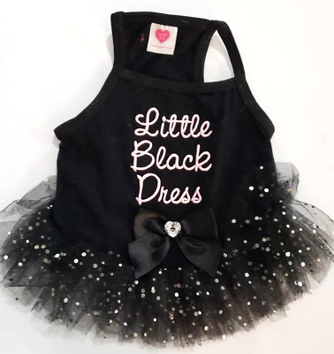 #ad Smoochie Pooch Simply She quot;Little Black Dressquot; Tutu Dress XXS Dog Puppy $10.99