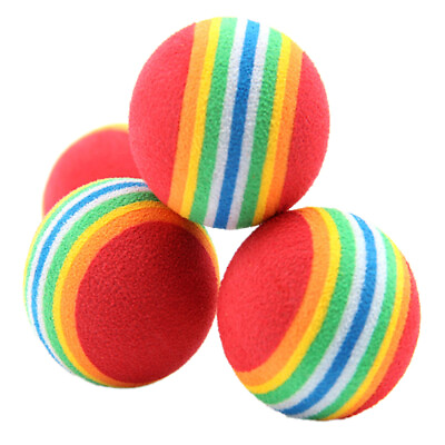 #ad 12pcs Pet Dog Puppy Snack Ball Chew Training Toy 3.5CM Rainbow Ball EVA Sponge $8.26