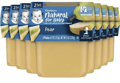 #ad Gerber 2nd Food Baby Pear Puree Natural amp; Non GMO 2 Pack Pack Of 8 $15.92