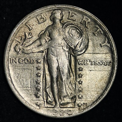 #ad 1920 Standing Liberty Silver Quarter CHOICE AU E361 DGFZ $108.80
