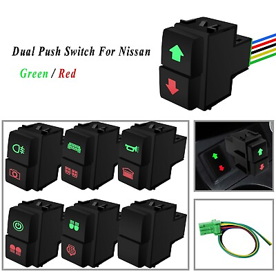 #ad Dual Push Switch For Nissan Navara D40 X Trail T31 Pathfinder R51 Patrol Y61 62 $6.99