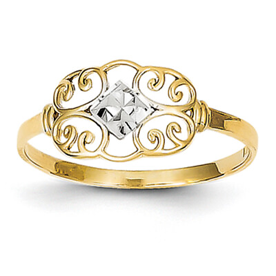 #ad 14k Yellow Gold Filigree Ring K2051 Size 6 $118.99