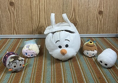 #ad Disney Frozen Olaf Plush Tsum Tsum Carry Tote w Set Of 4 Anna Elsa Sven Snowgie $16.09