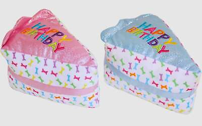 #ad Multipet Birthday Cake Slice Shiny Blue Pink Assorted 6 Inch $10.95