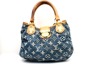 #ad 👜 Louis Vuitton Vintage Blue Denim Pleaty Bag Monogram Great Condition 👜 $1050.00