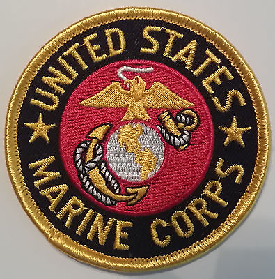 #ad US MARINE CORPS USMC 3 INCH ROUND PATCH MADE IN THE USA $5.95