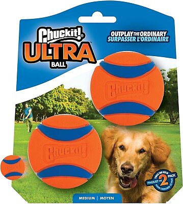 #ad Chuckit Ultra Ball Dog Toy Medium 2.5 Inch Diameter Pack of 2 for breeds 20 $9.99