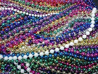 #ad 200 Mardi Gras Beads Bulk Lot Necklaces Free Shipping Party Favors Multi color $46.99