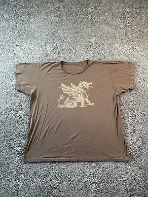 #ad Polo Ralph Lauren Shirt Mens Extra Large Brown Beige Dragon Cotton Short Sleeve $17.99