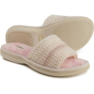 #ad DEARFOAMS Indoor Outdoor Cozy Knit Memory Foam Slippers Sandals Beige size S $22.11