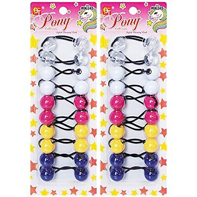 #ad 20 Pcs Hair Ties 20mm Ball Bubble Ponytail Holders Colorful Elastic Accessories $12.24