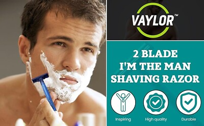 #ad Vaylor Twin 2 Blade Mens Disposable Shaving Razor 50 Count IM THE MAN $21.95