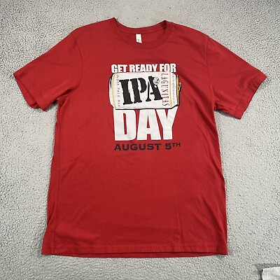 #ad Lagunitas IPA Day Short Sleeve T Shirt Mens XL Red Craft Beer August 5th $12.95
