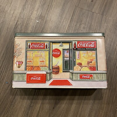 #ad Vintage Coca Cola Coke 3D Tin 8.5in x 2.5in x 5in Store Front $28.16
