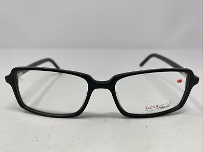 #ad Clear Vision DUSTIN BLACK 56 17 145 Plastic Full Rim Eyeglasses Frame K21 $57.75