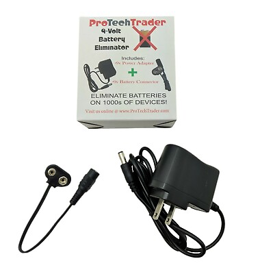 #ad 9v Battery Eliminator Replace 9 Volt Batteries Forever DC Adapter Kit or Connect $8.44