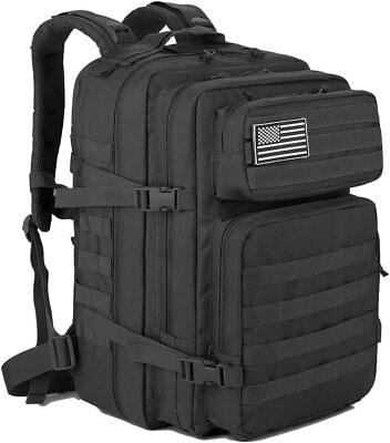 #ad #ad 45L Military Tactical Backpack Large Army 3 Day Assault Pack Molle Bag Rucksack $35.98