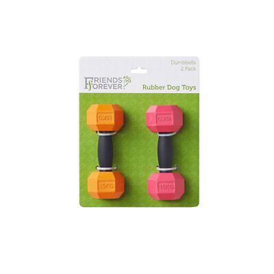 #ad Friends Forever Dumbbell Rubber Chew Dog Toys 2 piece Set $18.99