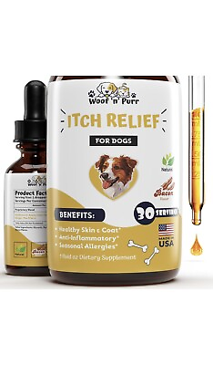 #ad Dog Itching Relief Drops Helps to Naturally Support Allergies 1oz Bacon Flavor $14.99